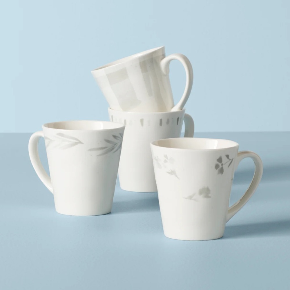 LENOX | oyster bay assorted mugs (set of 4) NIB